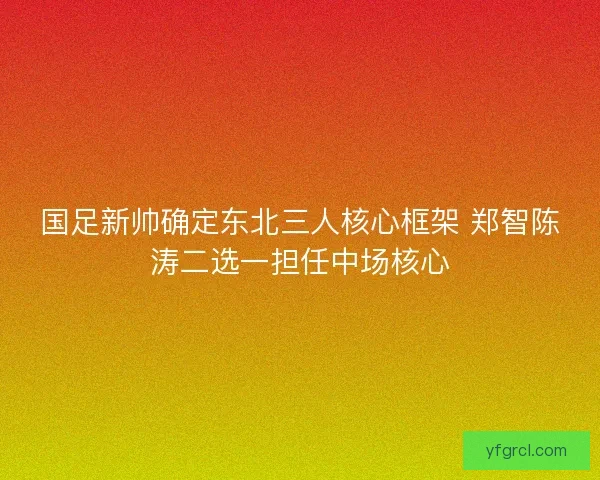国足新帅确定东北三人核心框架 郑智陈涛二选一担任中场核心