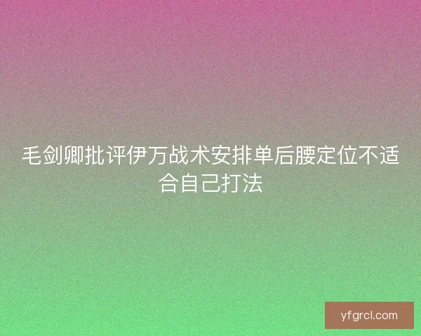 毛剑卿批评伊万战术安排单后腰定位不适合自己打法